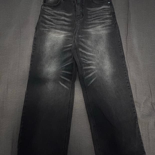 DNSR 시그니처 와이드 데님 팬츠 블랙 L