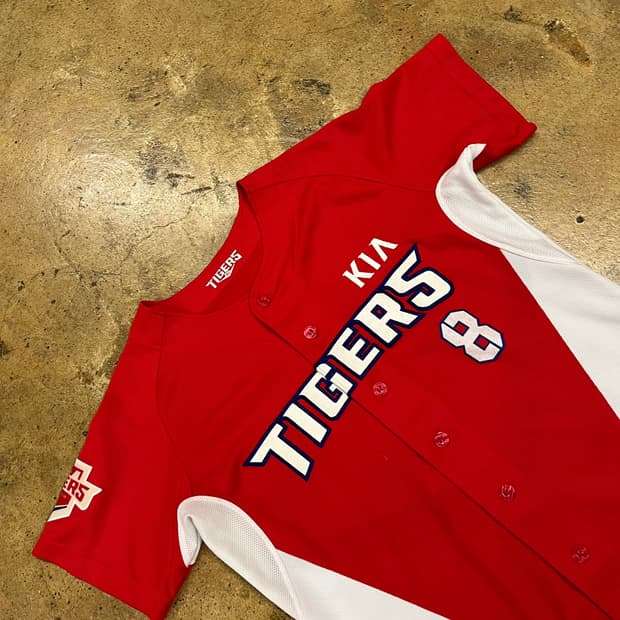 [90] KIA 타이거즈 야구 유니폼 레드 안치홍 마킹 b8