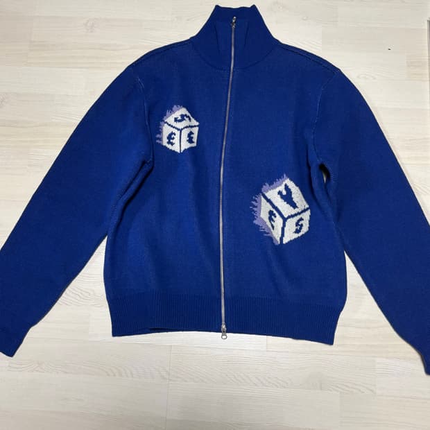 예스아이씨 / 다이스니트 풀 집업 / 로얄블루/ XL size