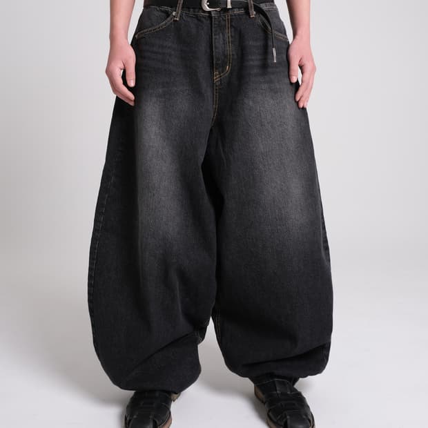 뉴치프시크 dp 배기 데님 블랙