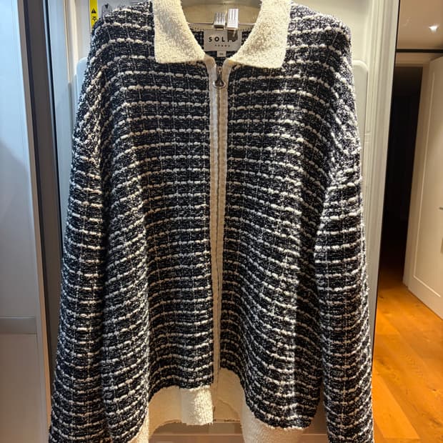 솔리드 옴므 트위드 집업 가디건 50 (새상품)