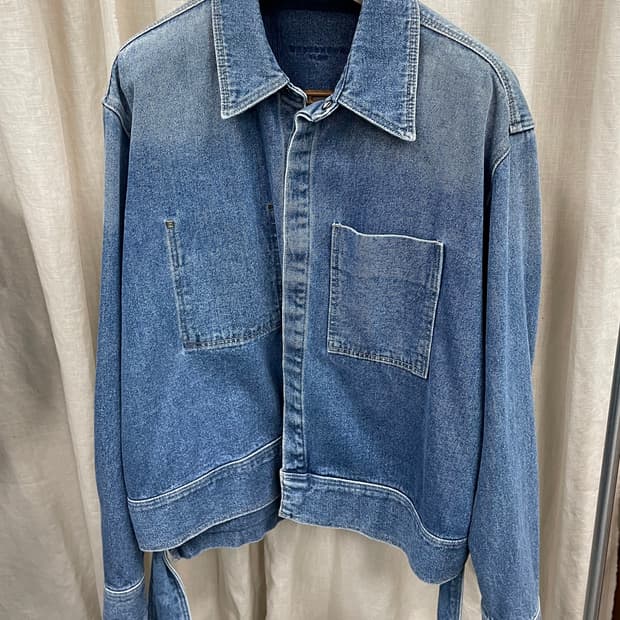 우영미 크롭 데님자켓 블루 22FW 52(110)