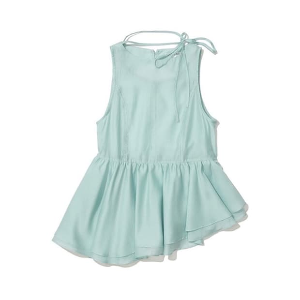 구해요)) 파르티멘토우먼 타이넥 프릴 블라우스 스카이