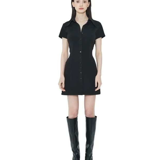 보헤미안서울 블랙 셔츠 원피스 (S)