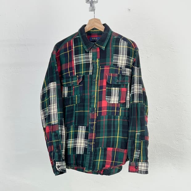 폴로 랄프로렌 믹스 패치워크 클래식 핏 코튼 셔츠