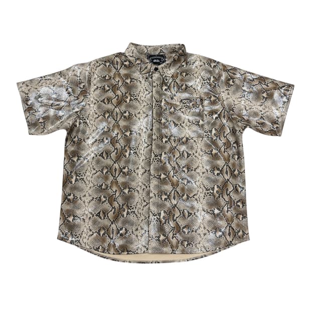 배드블러드 바이퍼 로고 레더 숏슬리브 반팔 셔츠 L