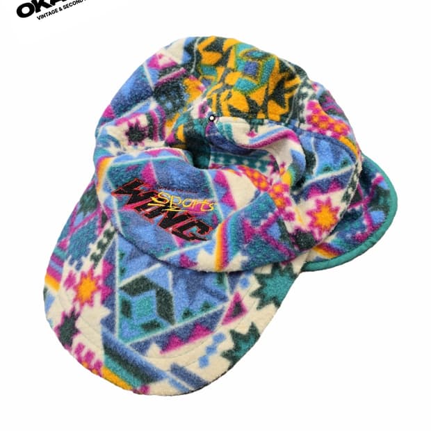 90's wing sports 이어플랩 플리스 캡