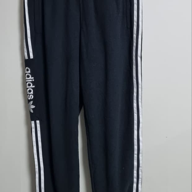 XL ) 아디다스 오리지널 블랙 부클 3스트라이프 스웻 조거팬츠