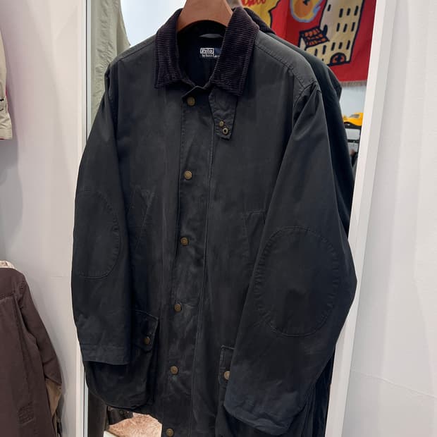 90s Polo ralph lauren 폴로 랄프로렌 왁스코튼 헌팅 자켓