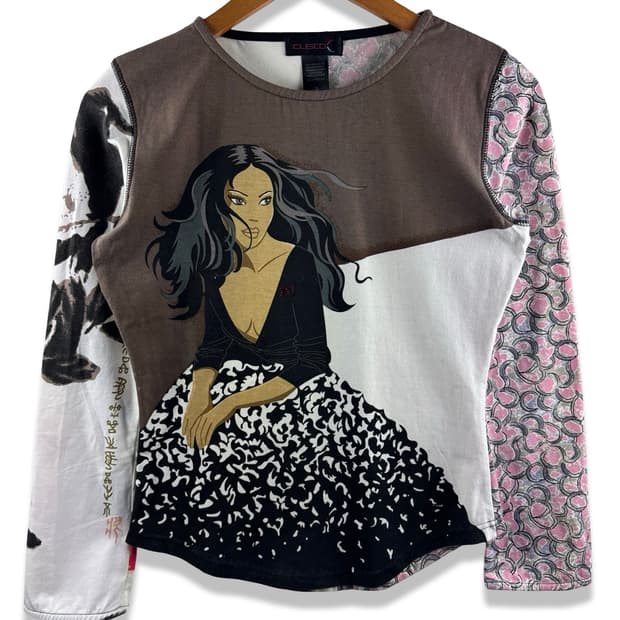 Custo Barcelona 오리엔탈 그래픽 롱슬리브2872