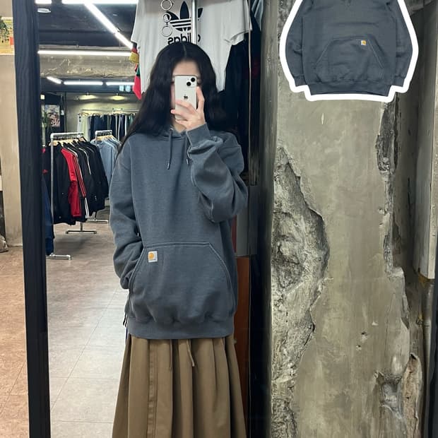 칼하트 기모 후드티 그레이 M #csz2740 