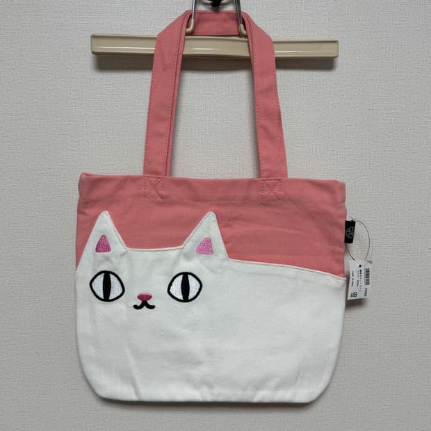 고양이 자수 캔버스 숄더백