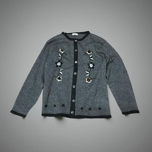 vintage flower 가디건
