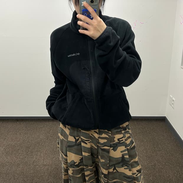 Columbia 콜롬비아 밑단 스트링 블랙 후리스