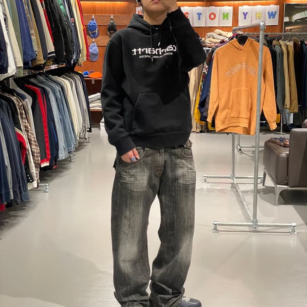 빈티지 흑청 스트레이트핏 데님 팬츠