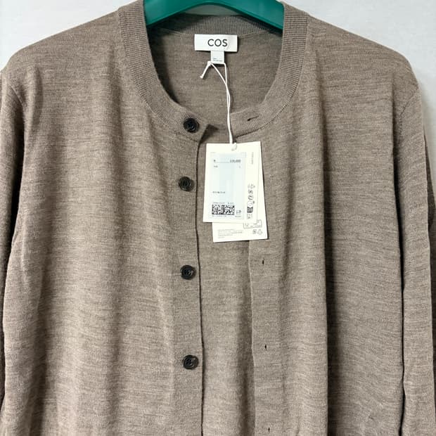 cos 라운드넥 메리노 울 크루넥 가디건 그레이멜란지L 새상품