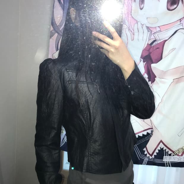 라이더 크롭 레더자켓