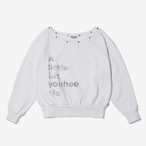 유희 HOTFIX OFF-SHOULDER SWEATSHIRT