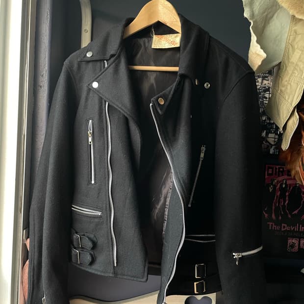 빈티지 울 라이더 자켓