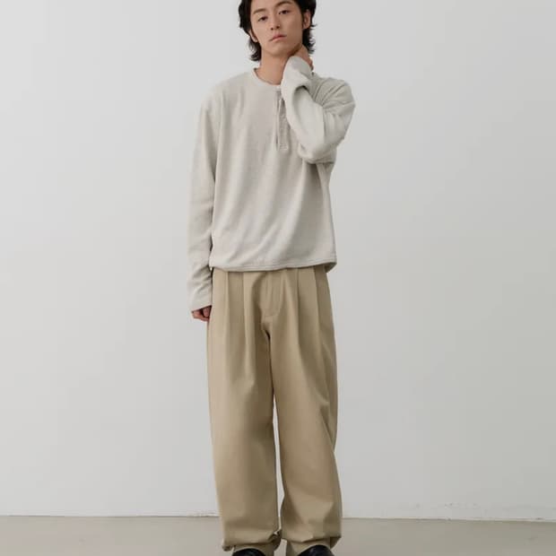 노운 와이드 치노 베이지