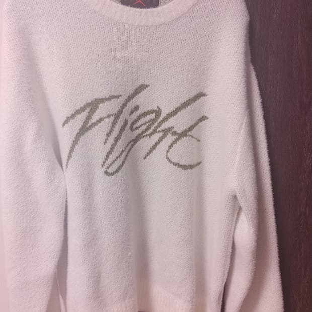 조던 Flight 화이트 니트 스웨터 M