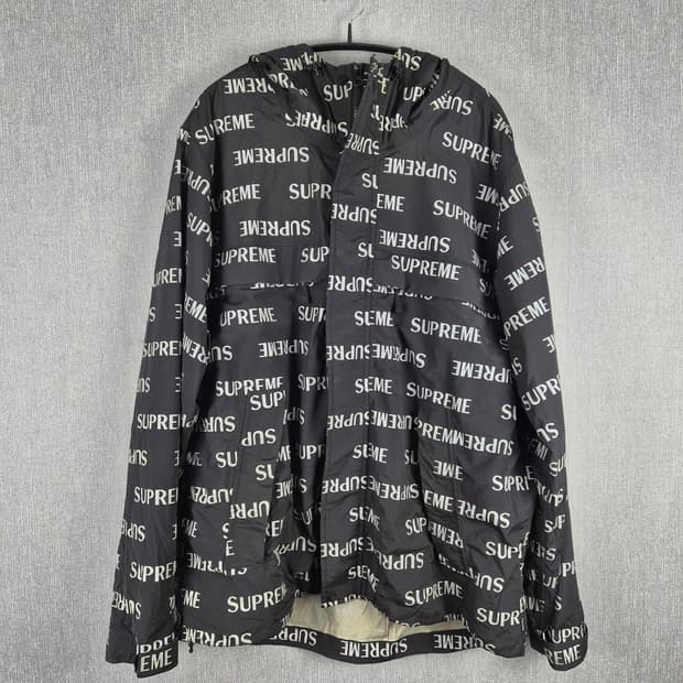 슈프림 16AW 3M 리플렉티브 로고 나일론 자켓 블랙 L