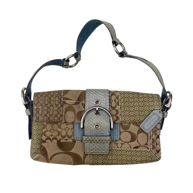 코치 y2k 패치워크 바게트백