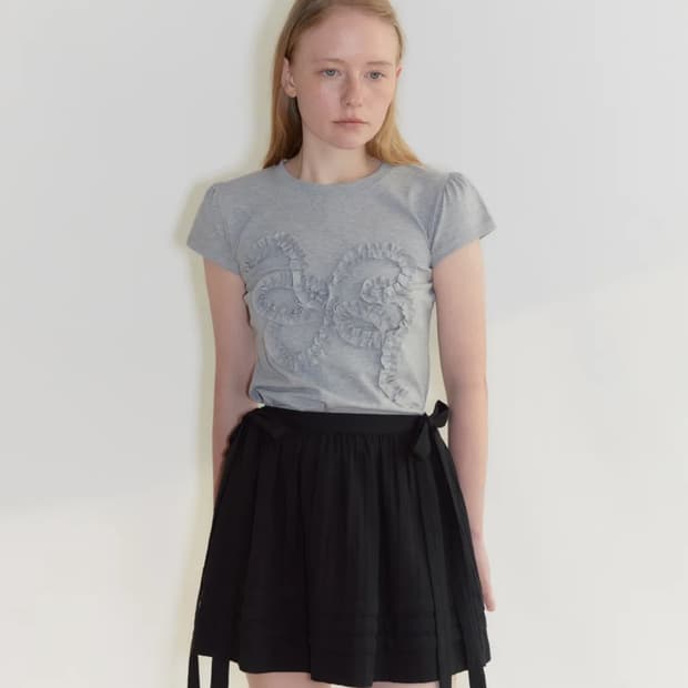 Butterfly Frill T-Shirts (Melange Grey)