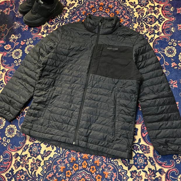 웨스트우드 20fw 구스다운 덧댐 블럭 경량 패딩