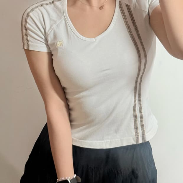 버버리 런던 슬림 체크라인 반팔 티셔츠 S