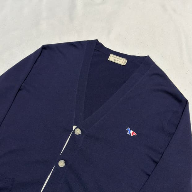 L 메종키츠네 프랑스 여우로고 가디건 