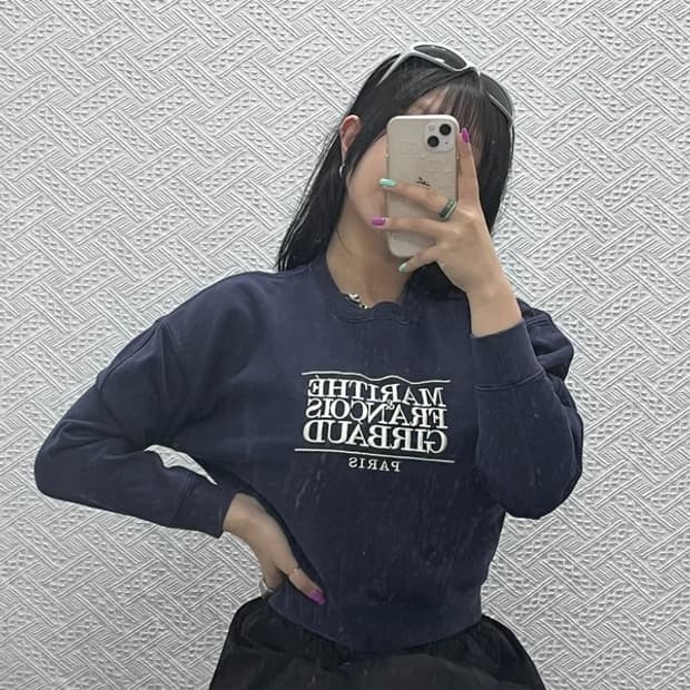 마리떼프랑소와저버 빅로고 크롭 스웻셔츠 맨투맨 S C06970