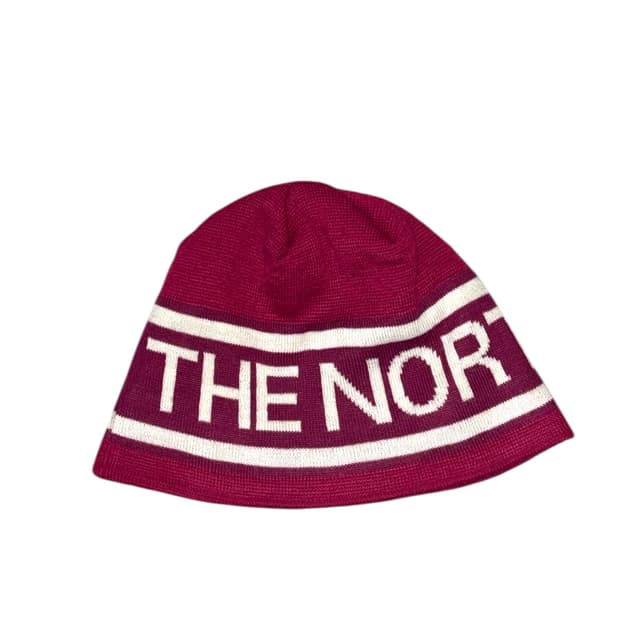 노스페이스 스펠아웃 핑크 니트 비니