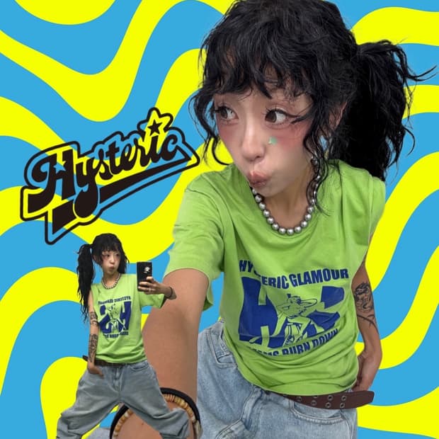 < Hysteric Glamour His Girl T-shirt >