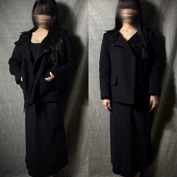 요지야마모토 뿌르옴므 울 숏 코트