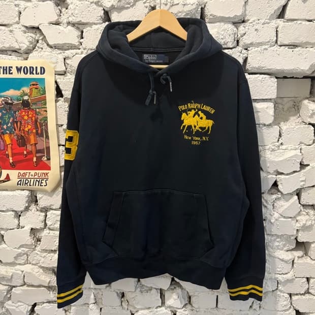 폴로 빅포니 네이비 후드티셔츠M