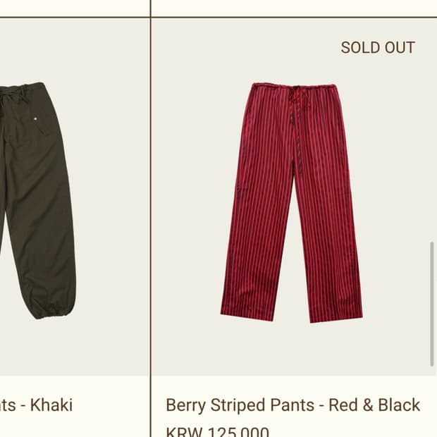 Ribbonbit berry striped pants -red&black