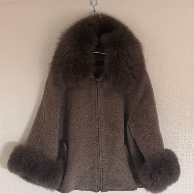 막스마라 알파카 울 퍼 자켓 퍼 코트