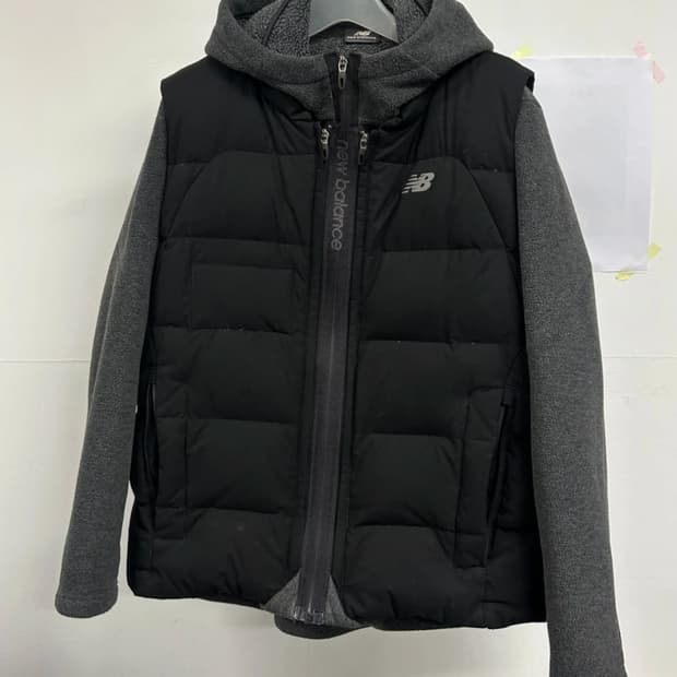 뉴발란스 블랙 패딩 조끼 후드 집업95