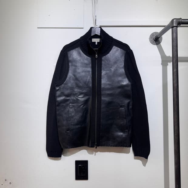 엠포리오 아르마니 레더 니트 집업