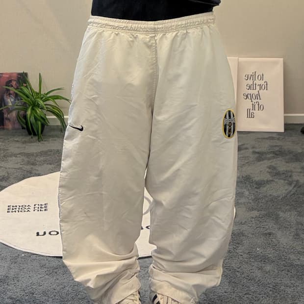 90s NIKE 올드스쿨 유벤투스 화이트 스티치 트랙팬츠