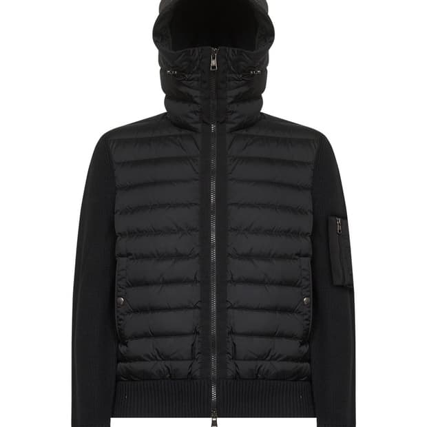 몽클레르 패딩 울 후디 블랙 L
