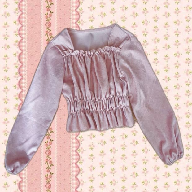 핑크 딸기우유 오픈숄더 블라우스  오피스룩 프릴 레이스 히메 갸루 달천깔