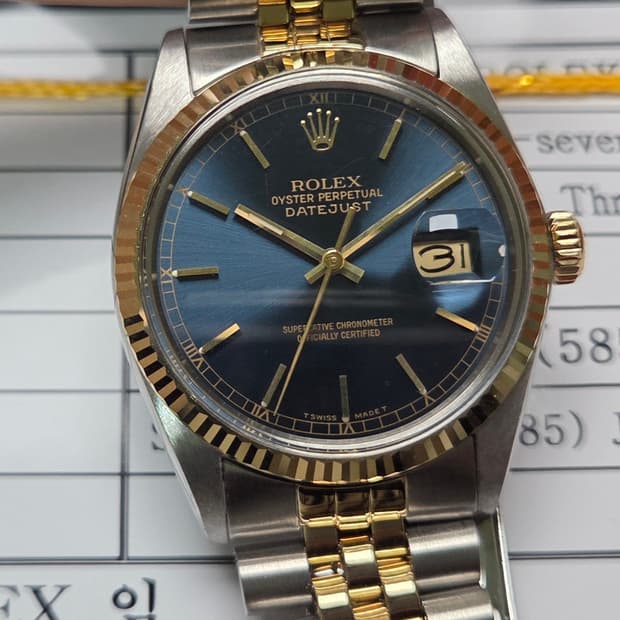 롤렉스 데이저스트 16013 콤비 네이비청판 쥬빌리줄 (감정서 포함)
