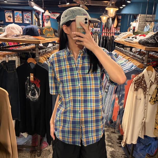 POLO 폴로 카라 체크 반팔 셔츠