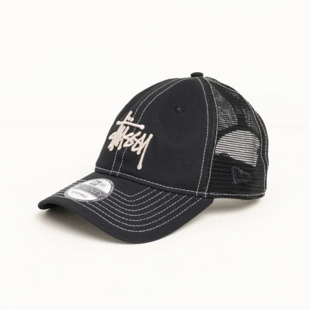 스투시 뉴에라 9Twenty 베이직 트러커 블랙 볼캡 모자