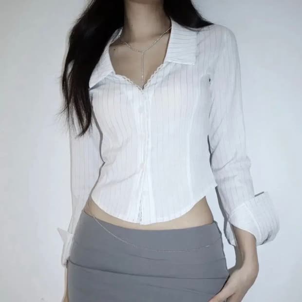 클라따 레이스 프린세스 셔츠 화이트 s