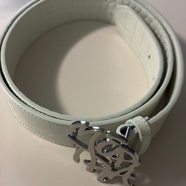 MERTRA ALLIGATOR SKIN BELT (WHITE)