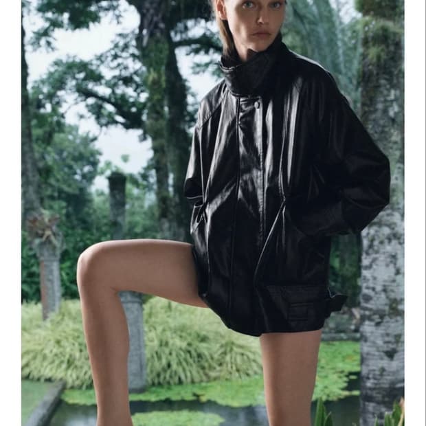 [새상품] 자라 ZW 레더 이펙트 자켓 블랙 S사이즈
