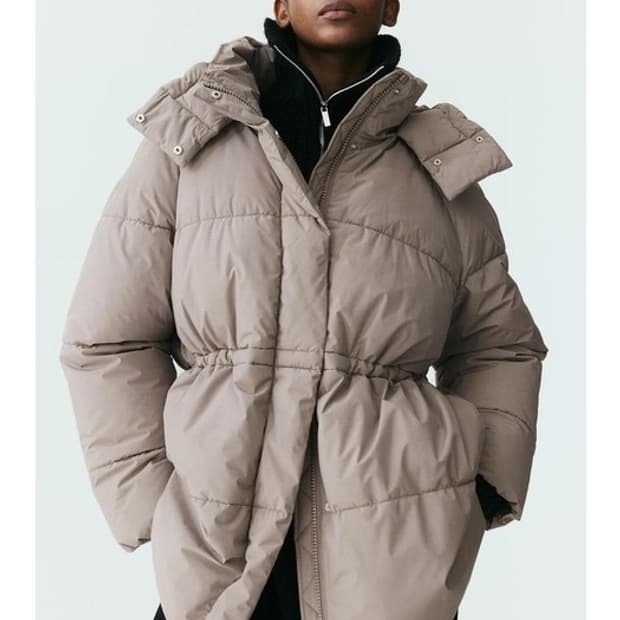 h&m 후드 퍼프 재킷 패딩